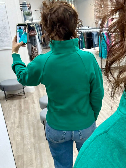 The On The Go Pullover in Forest Green
