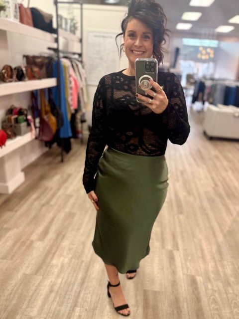 Shadow Lace Pullover in Black