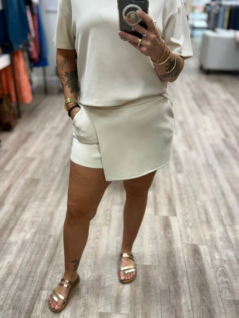 Sunny Soft Knit Skort in Stone