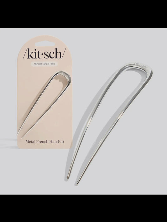 Kitsch Metal French Hair Pin in Silver