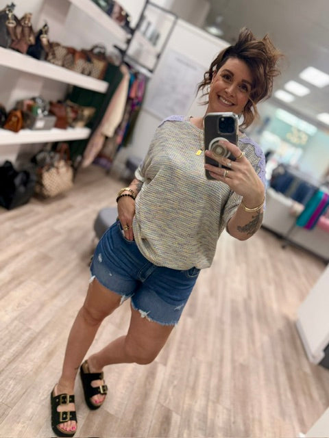 Lavender Haze Top in Purple Green