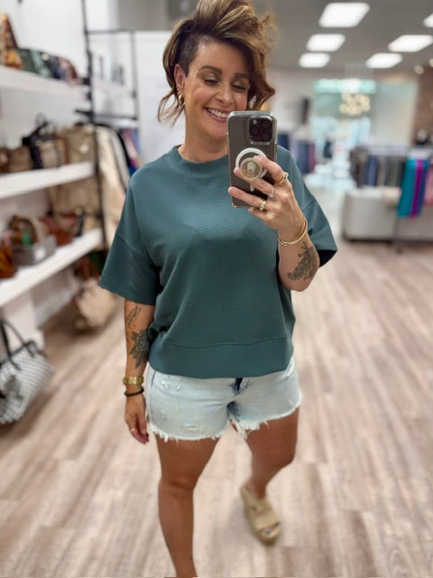 Ribbed Shirt in Ash Jade