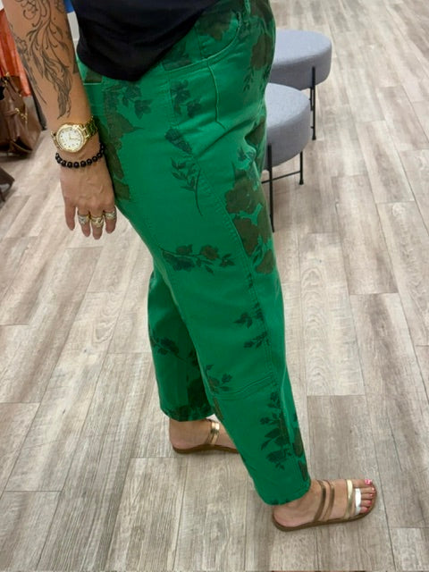 The Painted Petal Jeans in Forest Green