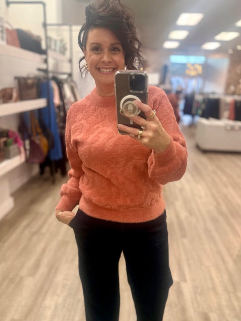 Fuzzy Knit Sweater in Desert Rose