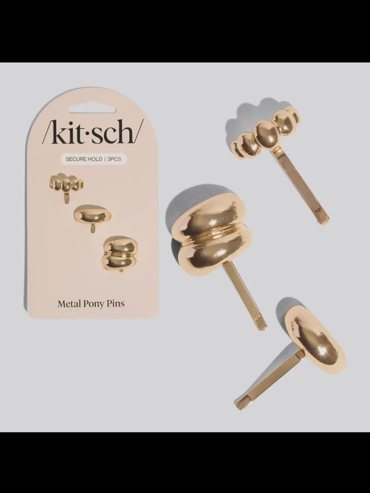 Kitsch Gold Metal Pony Pins 3 Pc Set