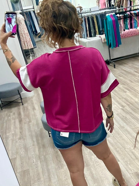 The Kickoff Tee in Magenta
