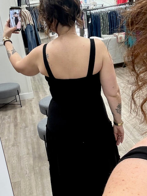 Timeless Tiered Midi Dress in Black