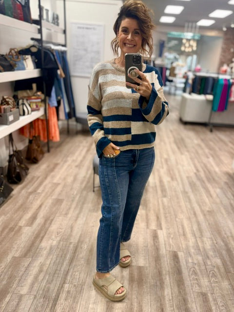 The Mixed Signals Sweater in Teal