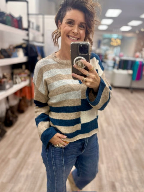The Mixed Signals Sweater in Teal