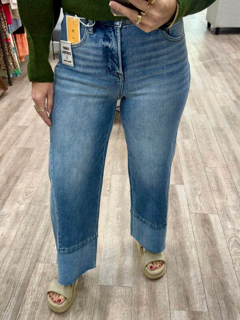 Risen Tummy Control Easy Edge Wide Leg Jeans