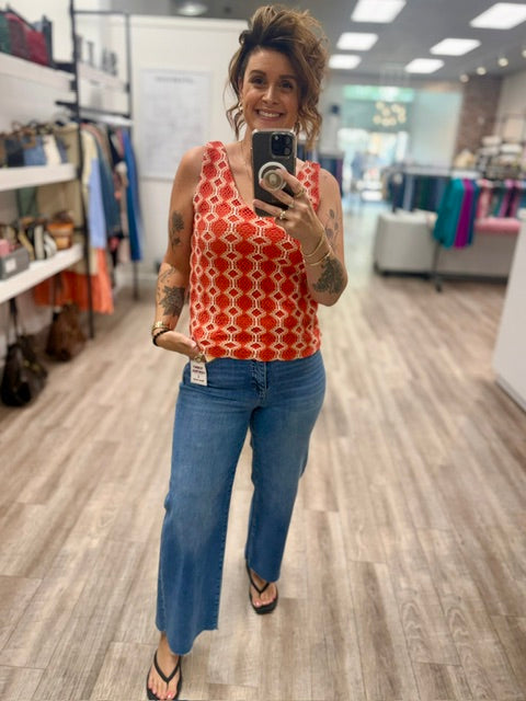 The Spicy Stitch Tank in Paprika
