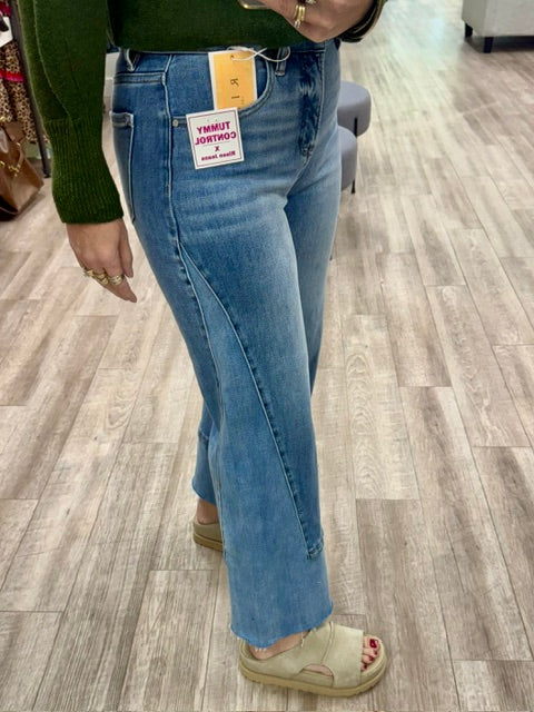 Risen Tummy Control Easy Edge Wide Leg Jeans
