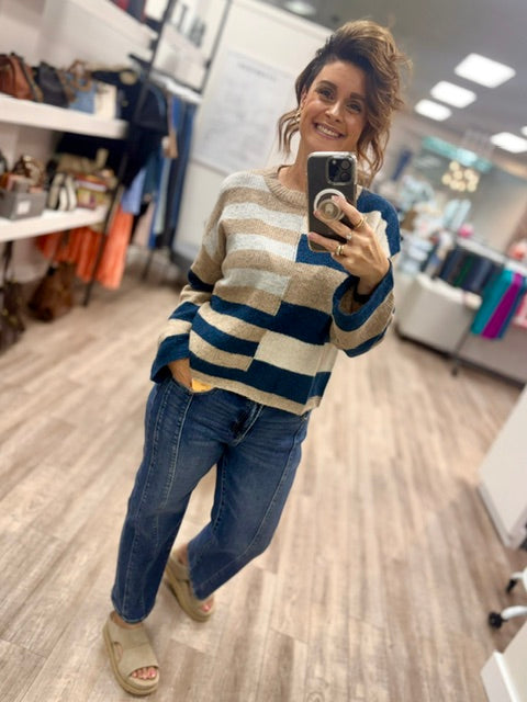 The Mixed Signals Sweater in Teal