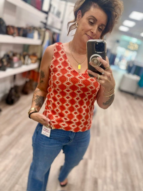 The Spicy Stitch Tank in Paprika