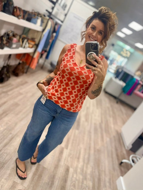 The Spicy Stitch Tank in Paprika