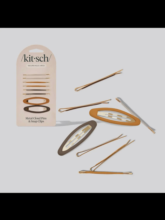 Kitsch Metal Cloud Pins & Snap Clips 8pc Set in Sedona