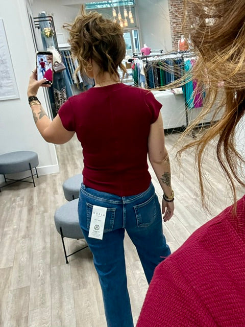 The Staple Snap Tee in Cabernet