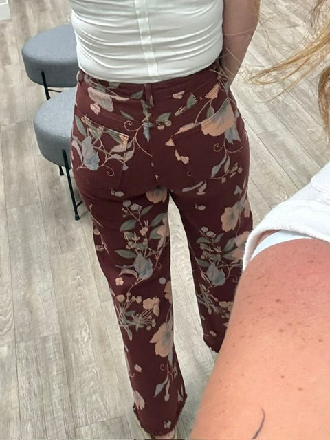 Vineyard Garden Jeans in Burgundy