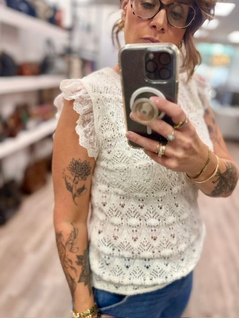 Cottage Charm Sweater in Ivory
