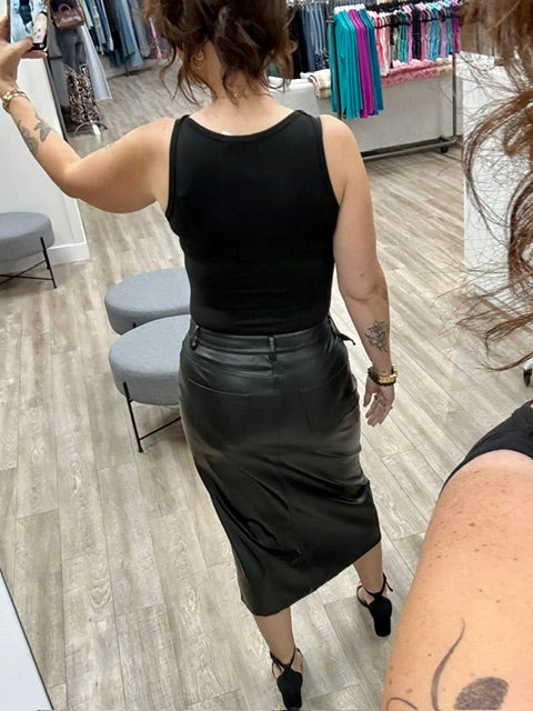 The After Dark Faux Leather Skirt