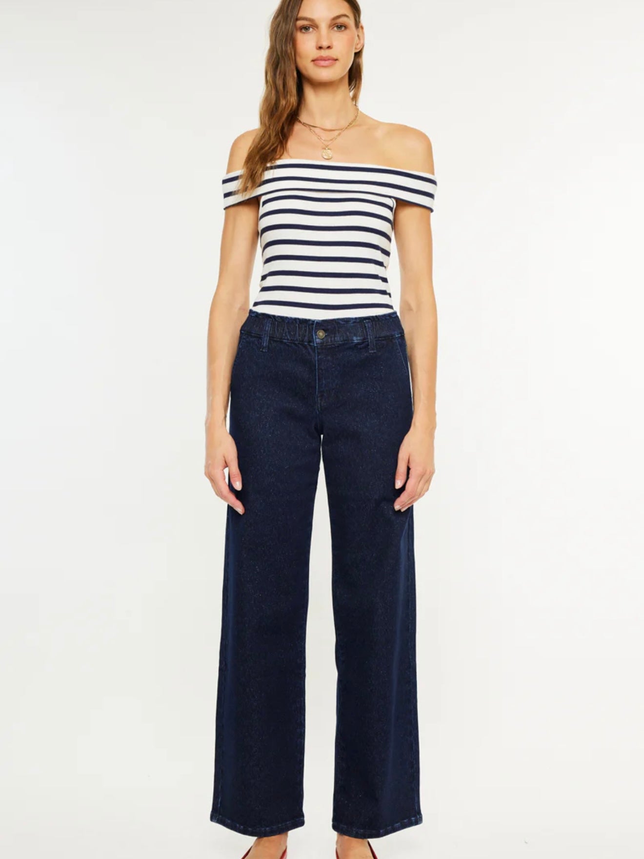 Kayla High Rise Trouser Wide Leg Jeans