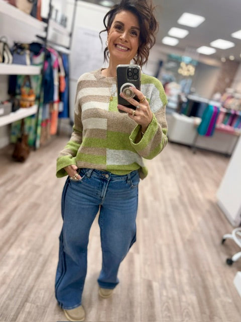 The Mixed Signals Sweater in Green