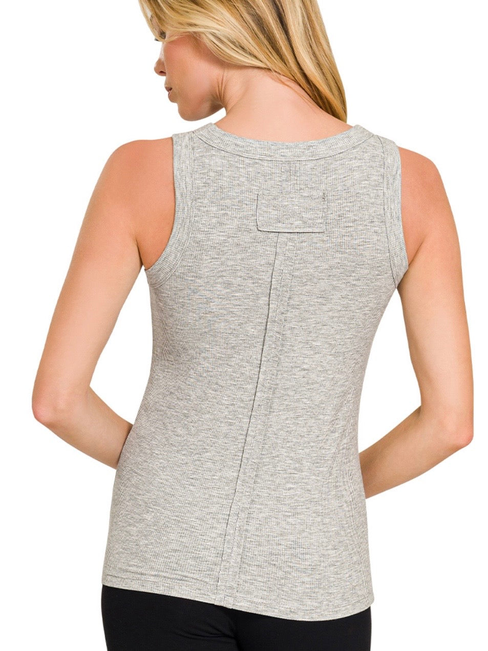 The Classic Ribbed Tank in Black, Candy Pink, Classic Blue, Coral, Heather Grey,Navy, White and Sand Beige