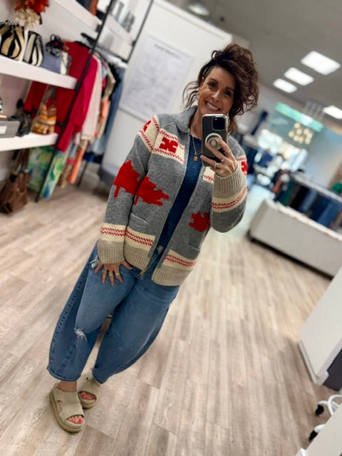 True North Zip Sweater in Grey