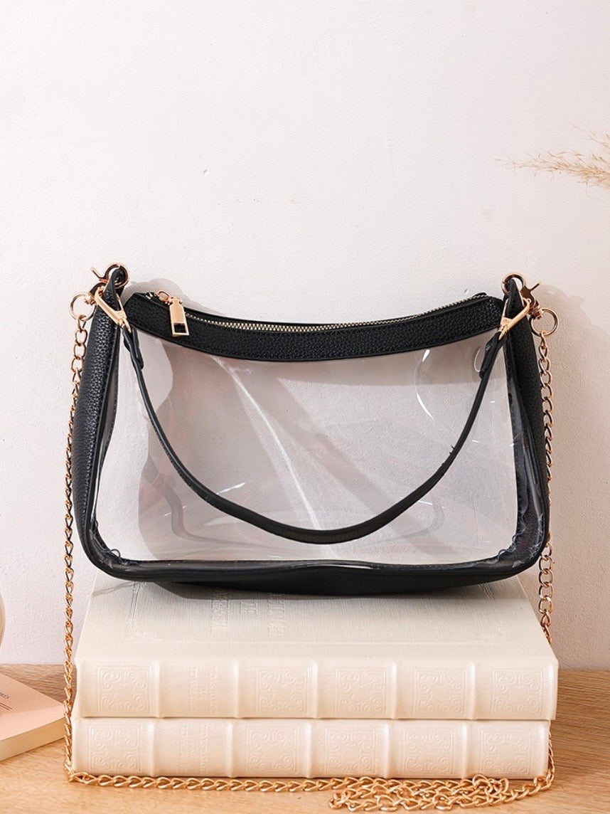 Backstage Pass Bag in Black and Leopard