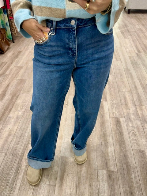 Risen Weekend Slouchy Roll-Up Jeans