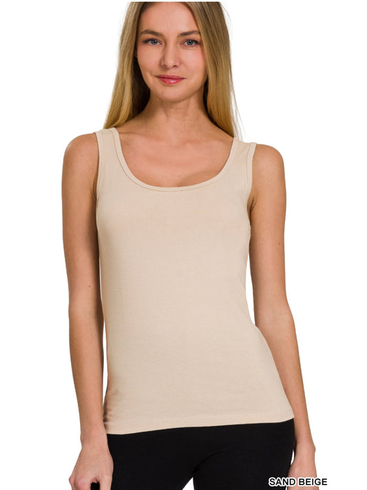 Tammy Tank Top in Sand Beige