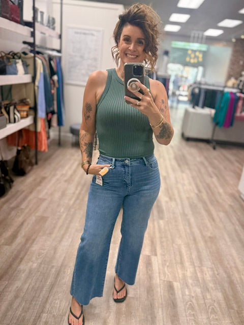 Easy Choice Tank in Army Green, Ash Jade and Black