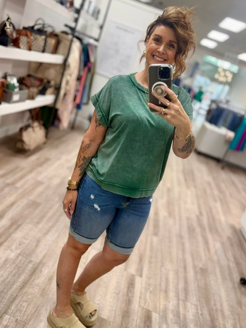 Juniper Drift Top in Dark Olive