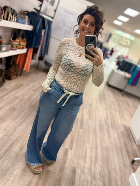 The Ivory Texture Top in Ecru