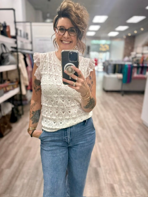 Cottage Charm Sweater in Ivory