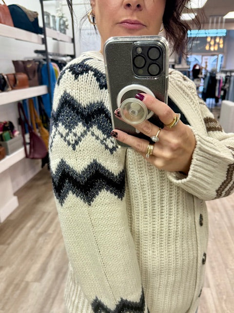 Quannah V-Neck Cardi in Beige