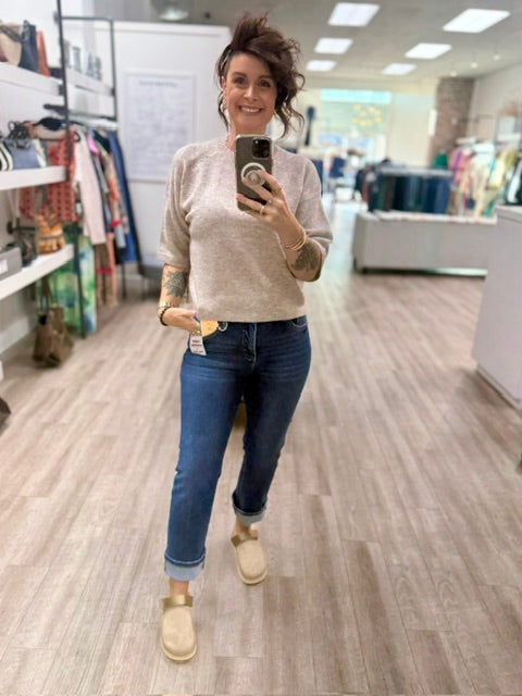 The Audrey Knit Sweater in Birch Melange