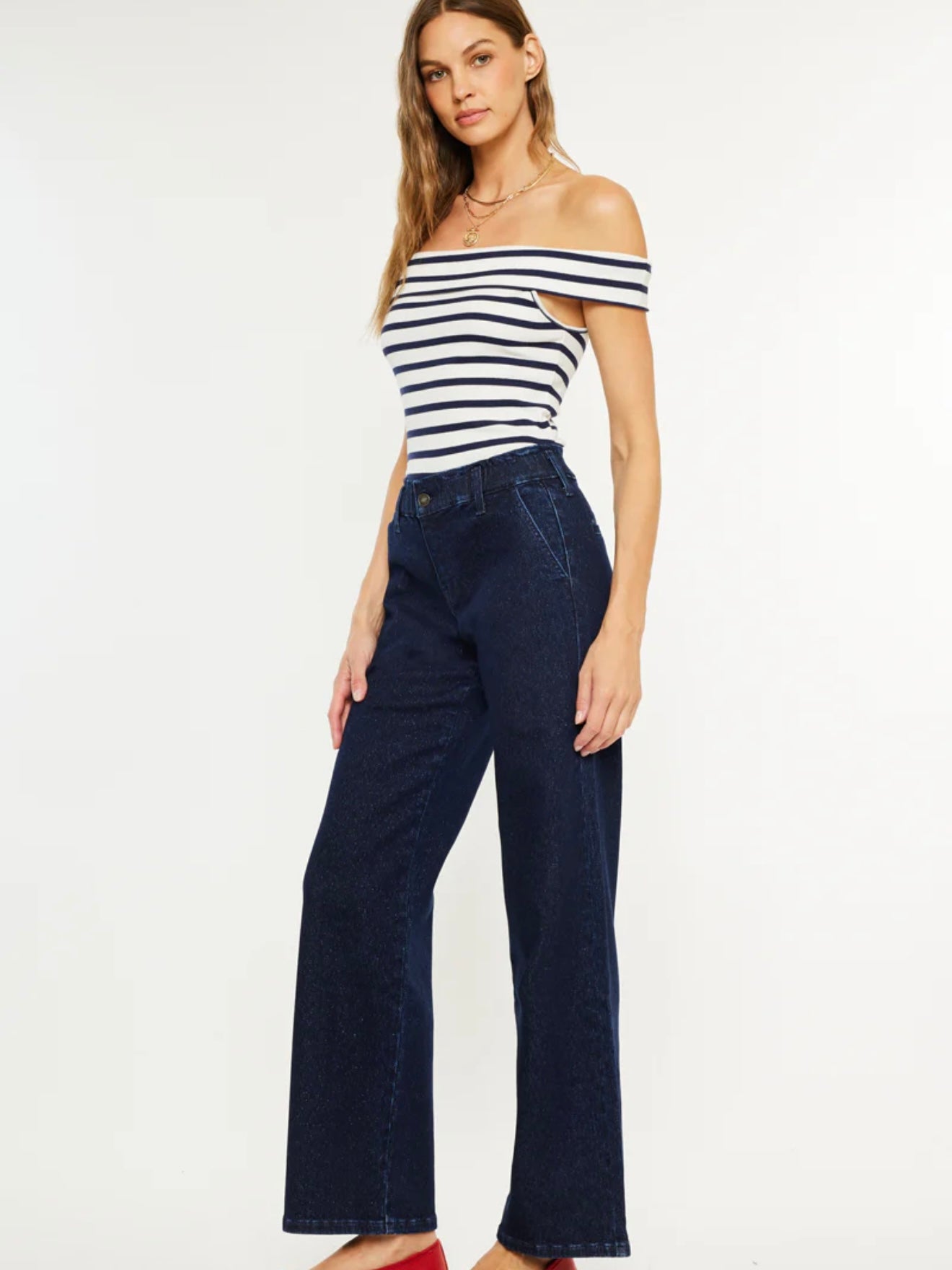 Kayla High Rise Trouser Wide Leg Jeans