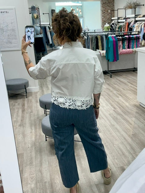 Cafe Corner LS Shirt in White