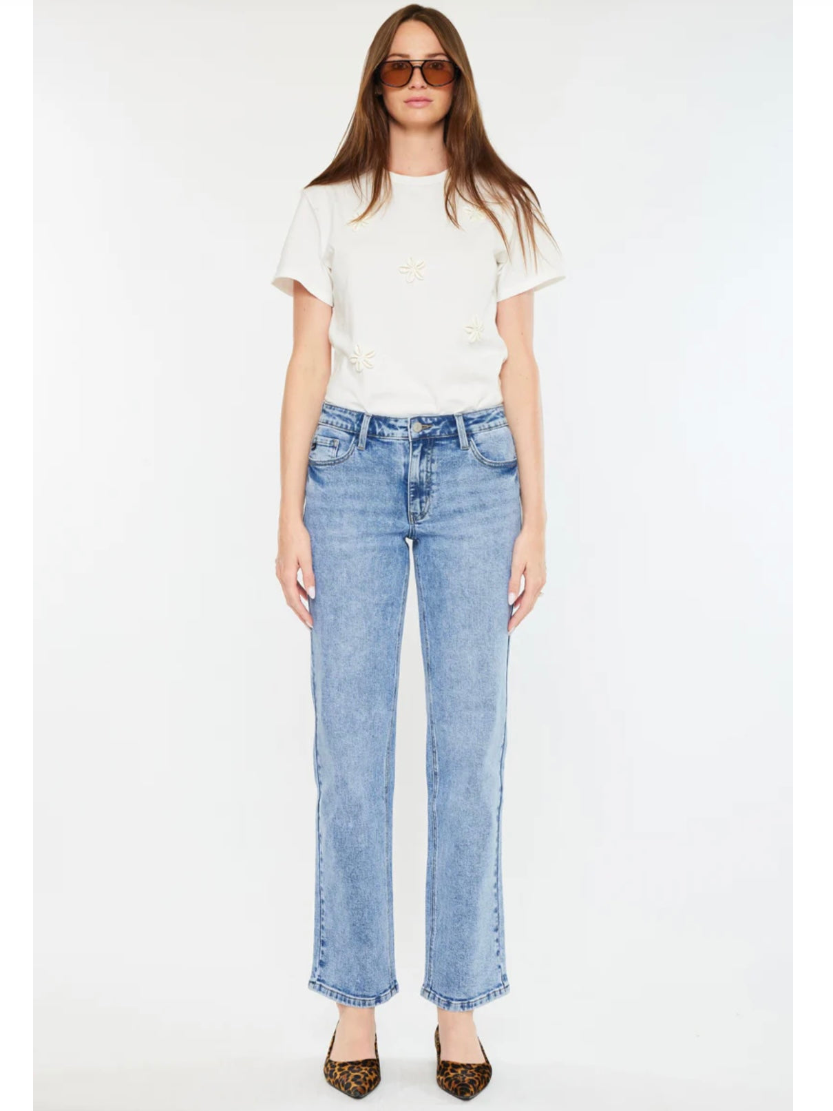 Tamia Mid Rise Cropped Straight Jeans