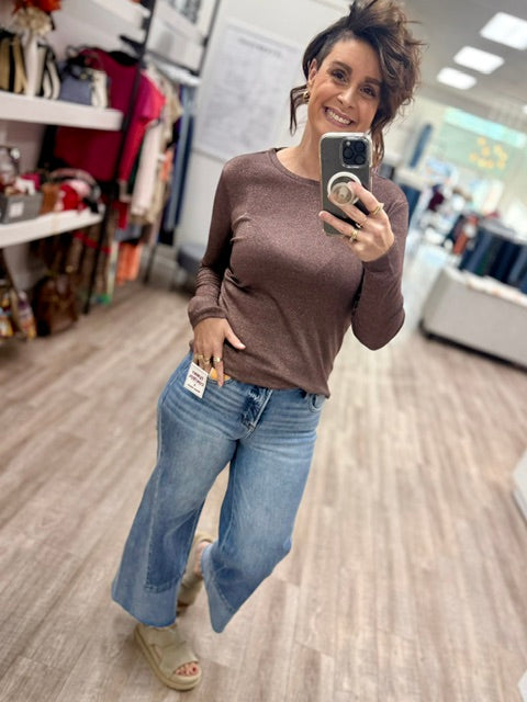 Glow Getter Long Sleeve Top in Hazel Bloom