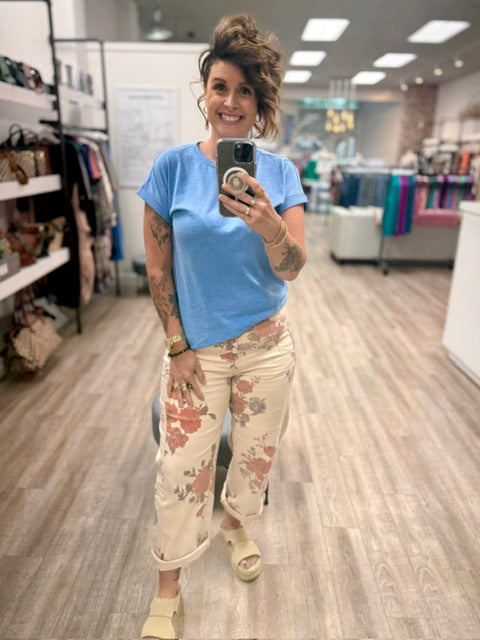 The Painted Petal Jeans in Light Khaki
