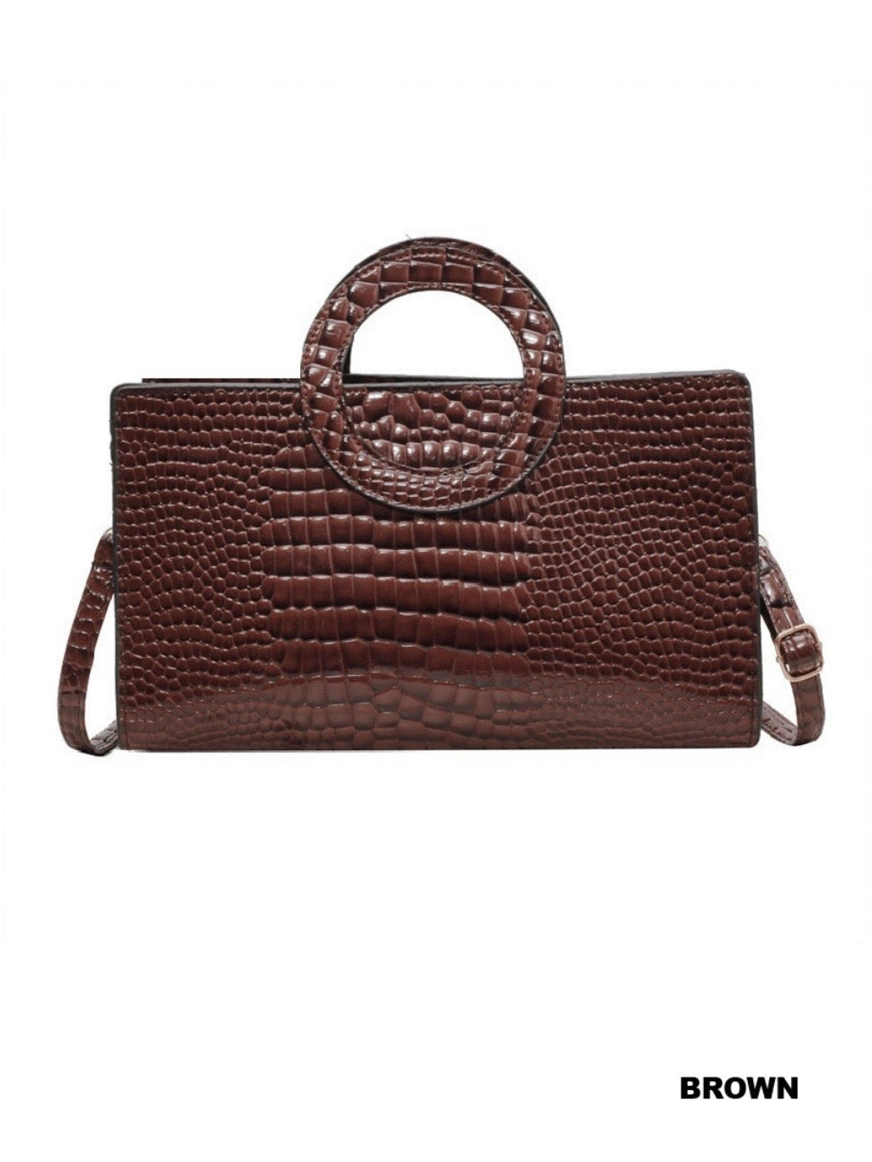 Crocodile Pattern Bag In Brown, Black, Red, and Green