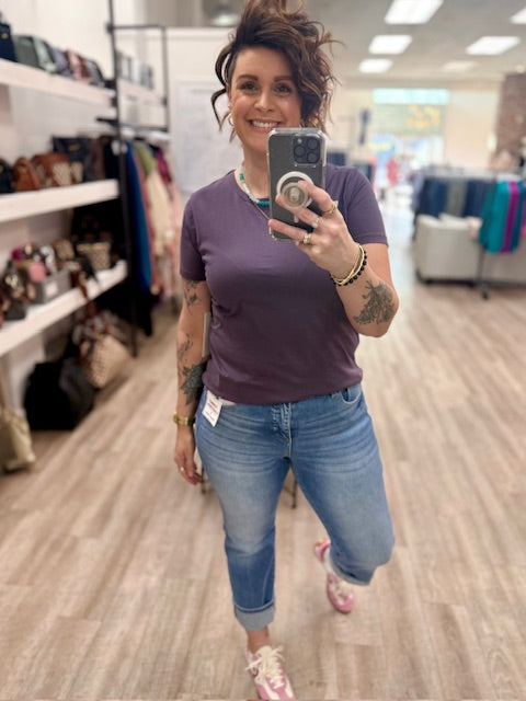 Short Sleeve Shirt in Plum