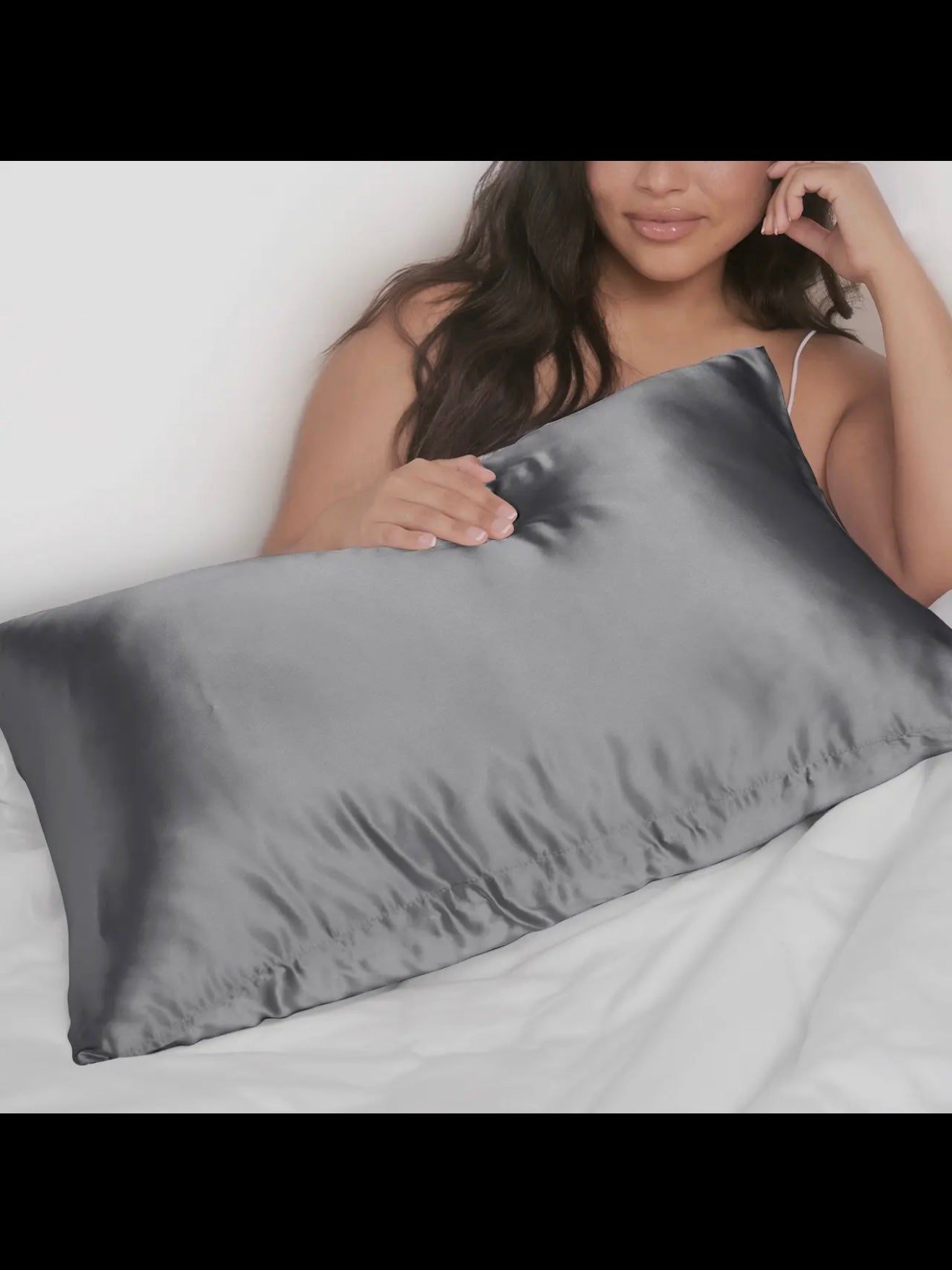 Kitsch Satin King Pillowcase in Charcoal