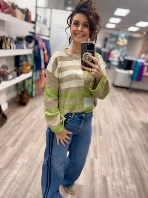The Mixed Signals Sweater in Green