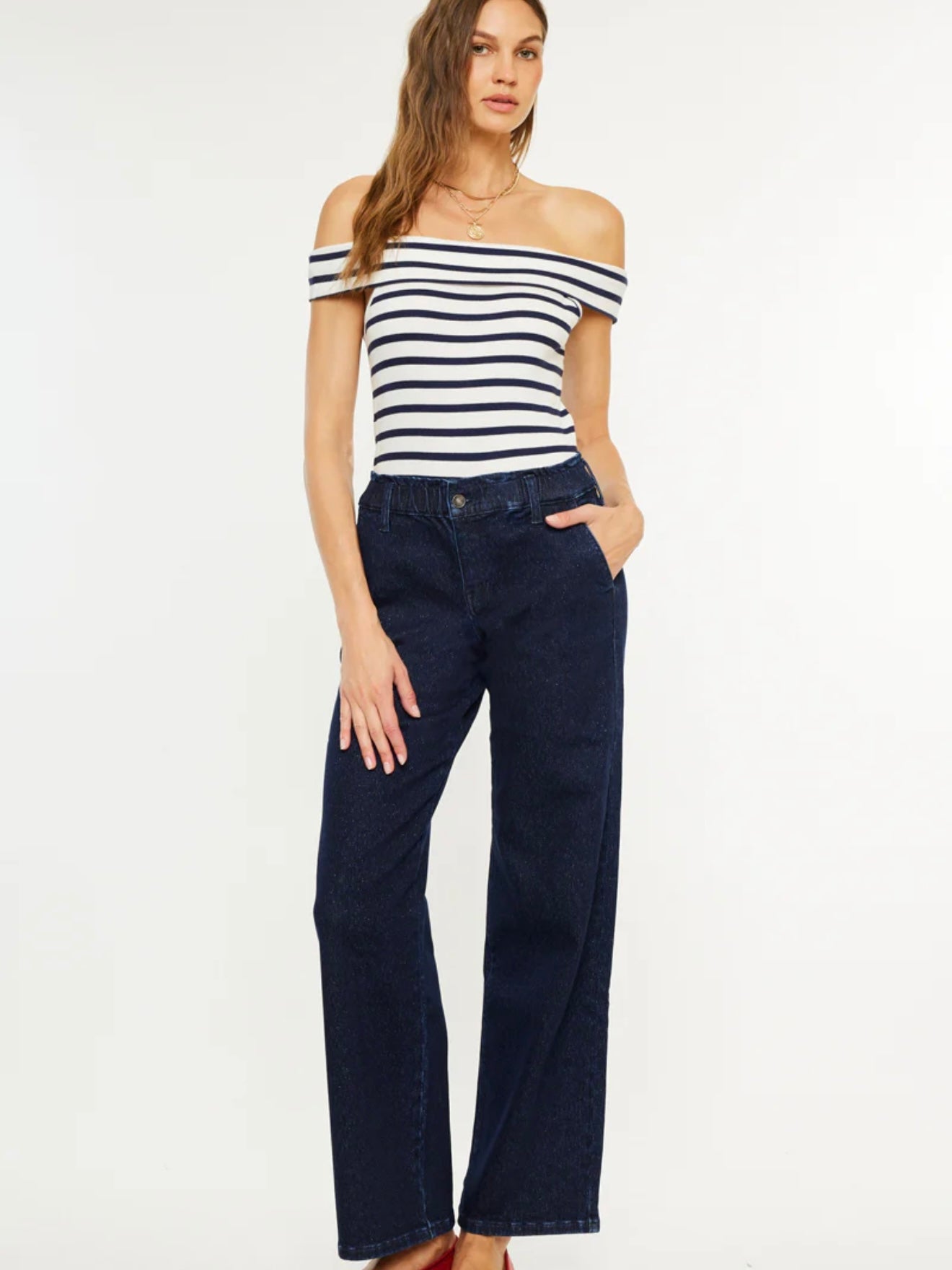 Kayla High Rise Trouser Wide Leg Jeans
