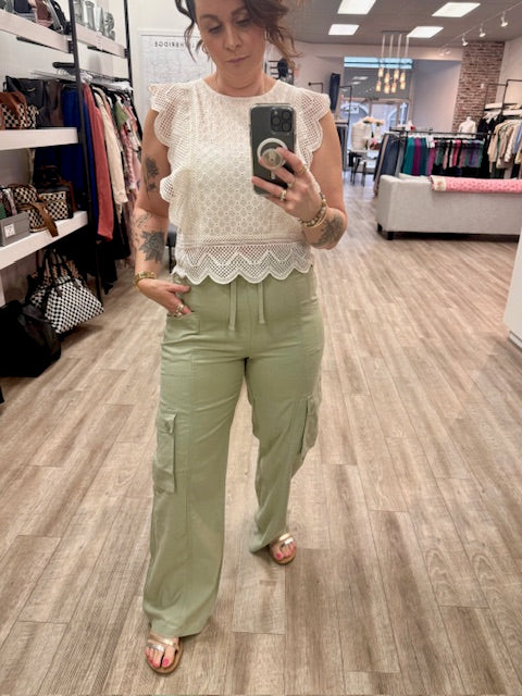 The Laidback Linen Pants in Sage