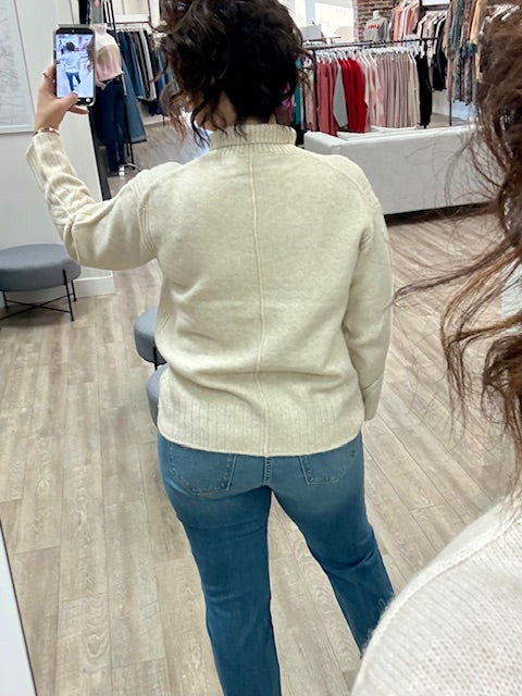 Latte Lounge Sweater Long Sleeve Mock Neck