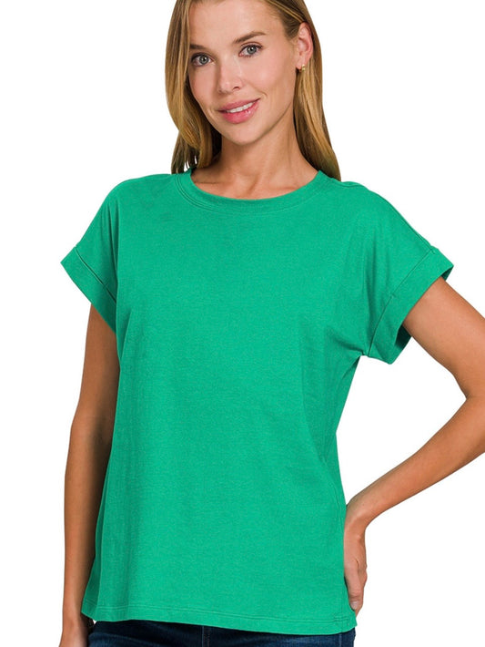 Rocky Rolled Up Sleeve in Kelly Green